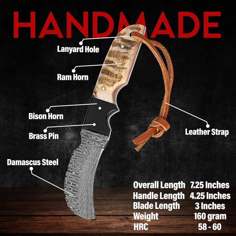BE BREAK EDGE Handmade 1095 Steel Lineman’s Hawkbill knife with Leather sheath, Heavy Duty Utility Knife blade Electrician Wire Skinning knife for professional. - Image 2